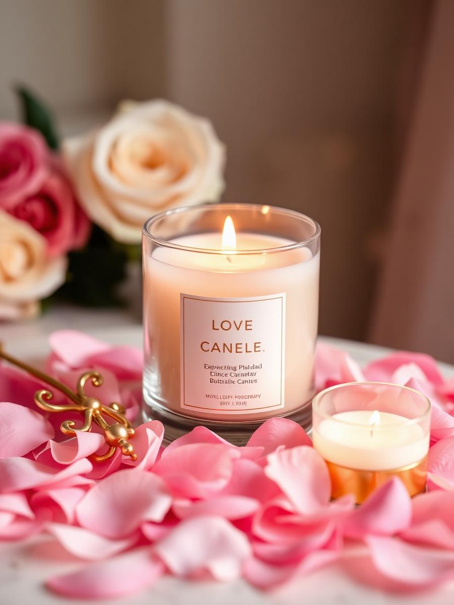 Candle and roses